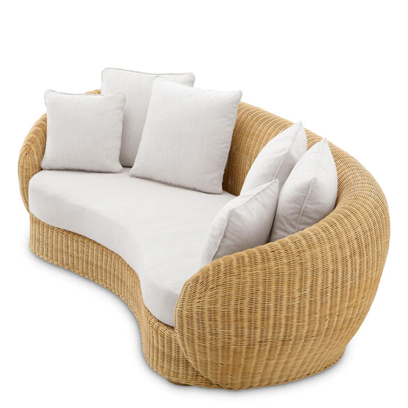 EICHHOLTZ Rafael Sofa 240 cm, Rattan & Sentier cream