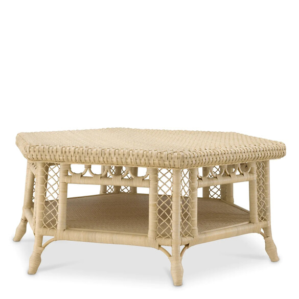 EICHHOLTZ Saba Hexagon Couchtisch, Rattan