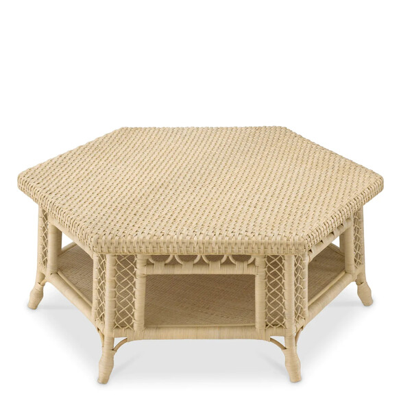 EICHHOLTZ Saba Hexagon Couchtisch, Rattan