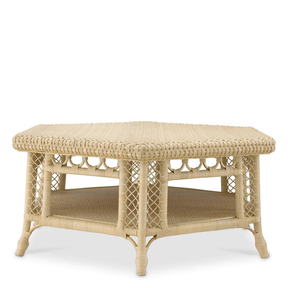 EICHHOLTZ Saba Hexagon Couchtisch, Rattan