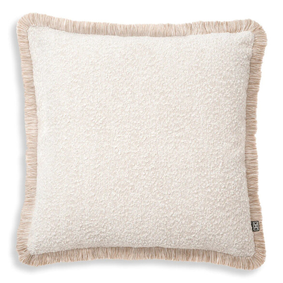 EICHHOLTZ Nami L Kissen 60x60 cm, Boucl cream & Beige fringe