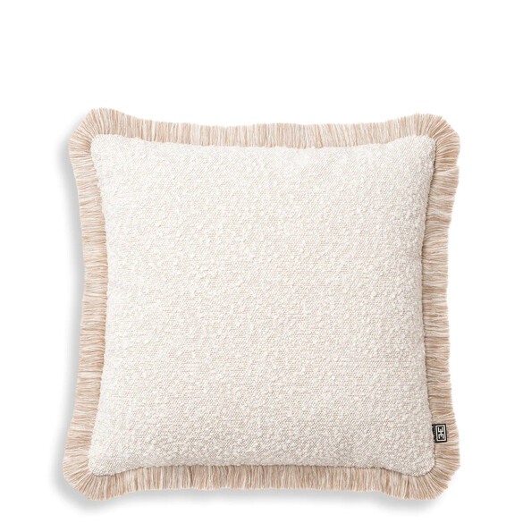 EICHHOLTZ Nami S Kissen 50x50 cm, Boucl cream & Beige fringe