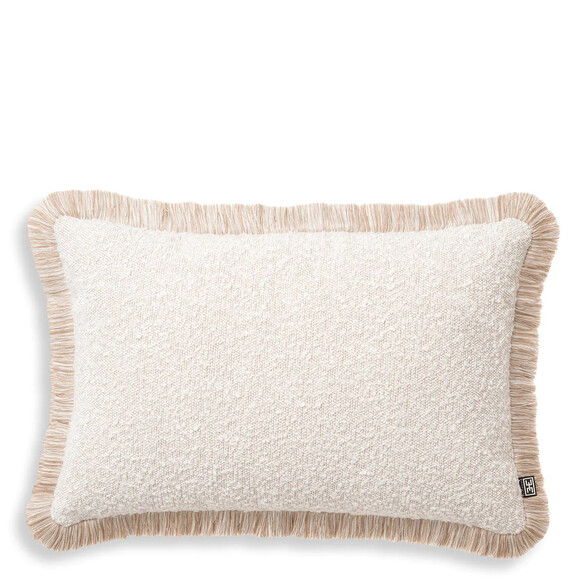 EICHHOLTZ Nami rectangular Kissen 60x40 cm, Boucl cream & Beige fringe