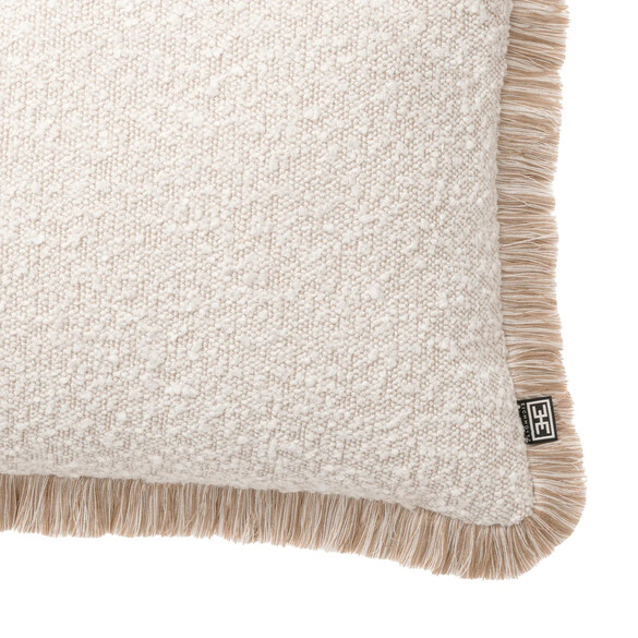 EICHHOLTZ Nami rectangular Kissen 60x40 cm, Boucl cream & Beige fringe