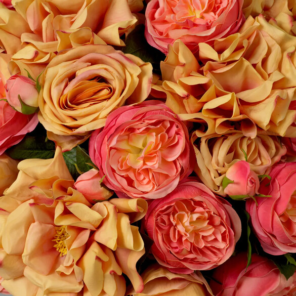 EICHHOLTZ Bouquet of Roses real touch Kunstblumenstrau 72 Stck/3 Varianten, Pfirsischtne