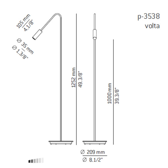 ESTILUZ Volta P-3538 LED-Stehleuchte
