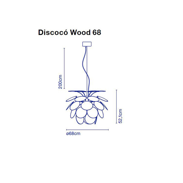 Marset Discoco 68 Pendelleuchte  68 cm, Amerikanische Eiche