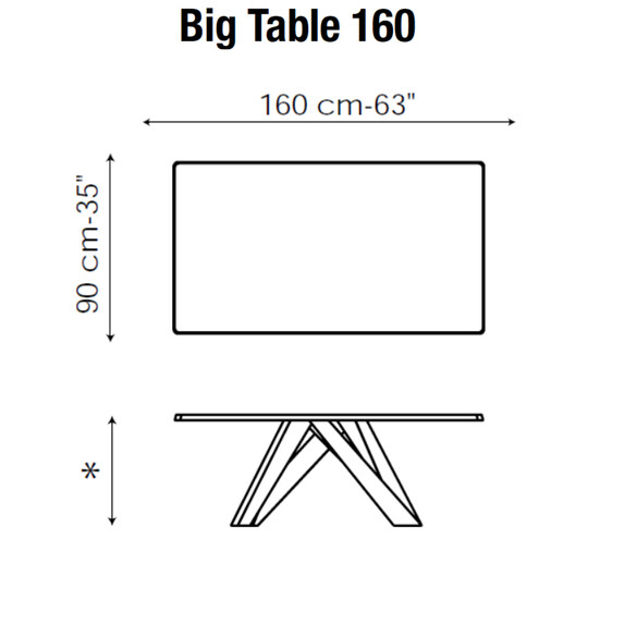 Bonaldo BIG TABLE Ess- und Arbeitstisch 160 cm