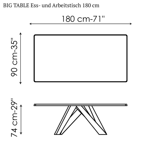 Bonaldo BIG TABLE Ess- und Arbeitstisch 180 cm