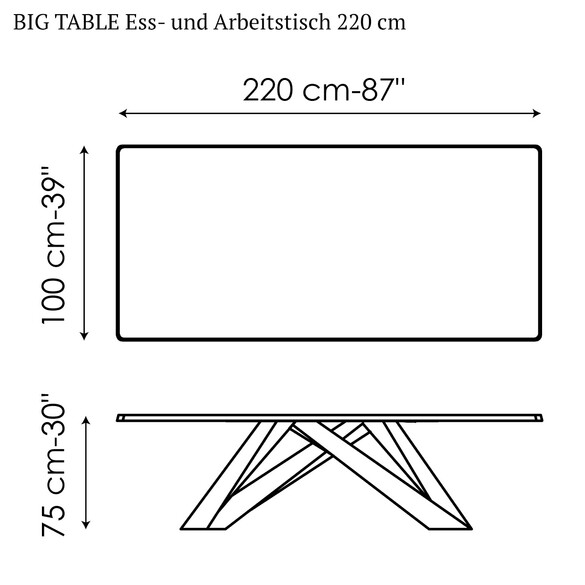 Bonaldo BIG TABLE Ess- und Arbeitstisch 220 cm