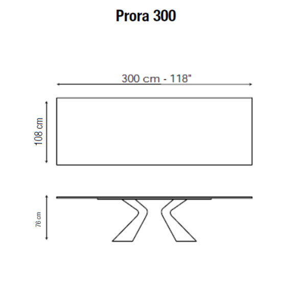 Bonaldo PRORA Esstisch 300 cm, Holzplatte