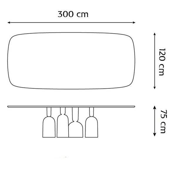 Bonaldo COP Designer Esstisch 300x120 cm