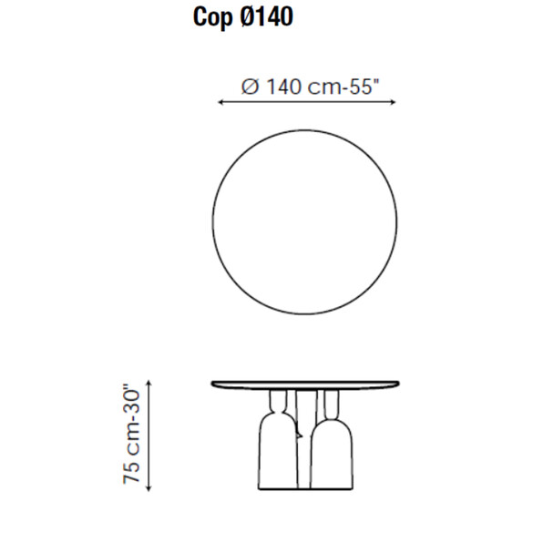 Bonaldo COP Designer Esstisch  140 cm, Keramikplatte