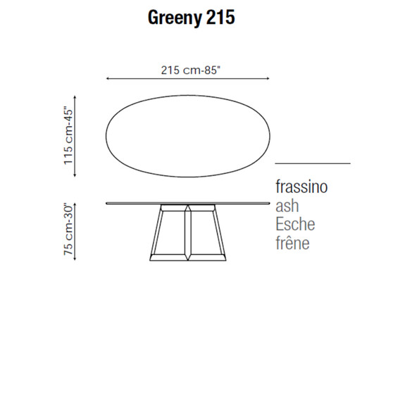 Bonaldo GREENY ovaler Esstisch 215 cm