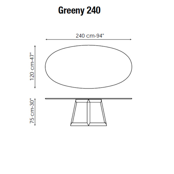 Bonaldo GREENY ovaler Esstisch 240 cm