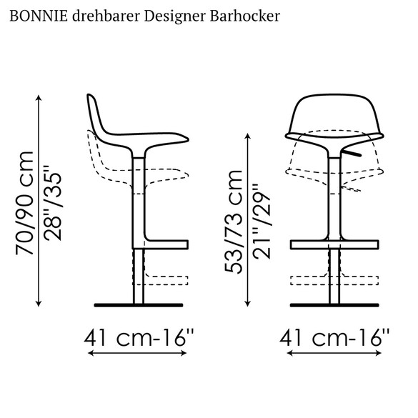 Bonaldo BONNIE drehbarer Designer Barhocker