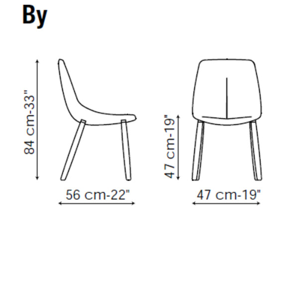 Bonaldo BY Designer Stuhl mit Massivholzbeine