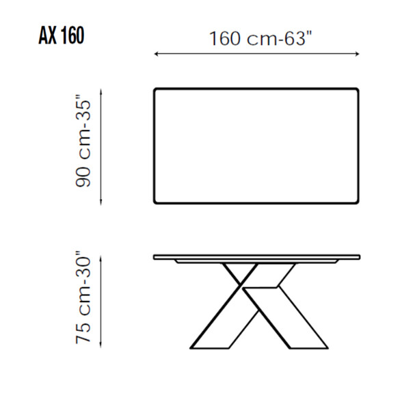 Bonaldo AX Ess- und Arbeitstisch 160 cm