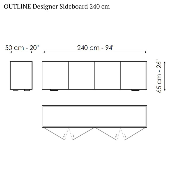 Bonaldo OUTLINE Designer Sideboard 240 cm