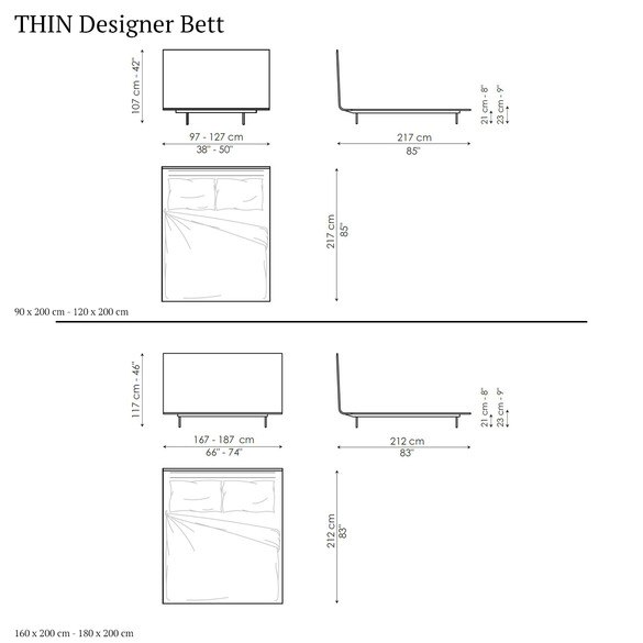 Bonaldo THIN Designer Bett