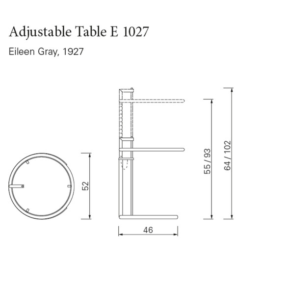 ClassiCon ADJUSTABLE TABLE E1027 Beistelltisch - BLACK VERSION