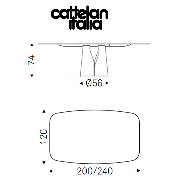 Cattelan Italia GIANO KERAMIK Esstisch mit abgerundeter Platte