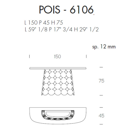 Tonin Casa POIS T6106C Konsole mit Keramikplatte