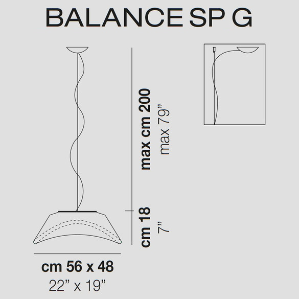Vistosi Balance SP G Designer Pendelleuchte 56 cm (E27)