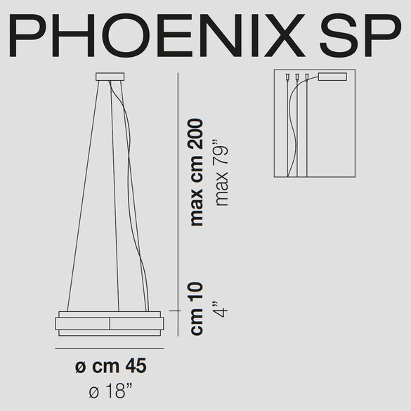 Vistosi Phoenix SP Pendelleuchte  45 cm (LED)