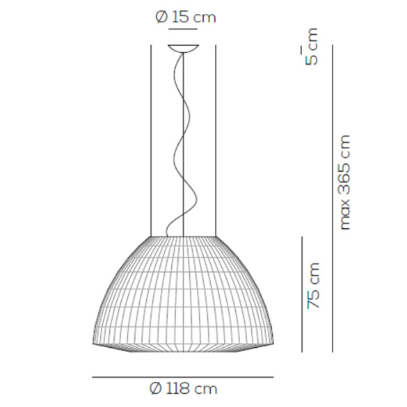 Axolight BELL 118 LED-Pendelleuchte  118 cm (LED)