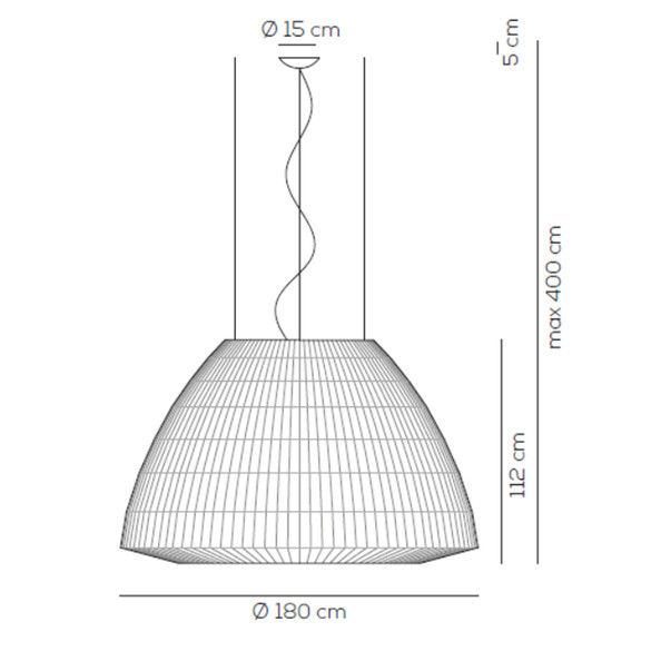 Axolight BELL 180 LED-Pendelleuchte  180 cm (LED)