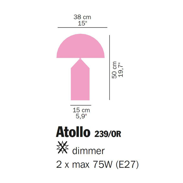 Oluce Atollo 239/OR Tischleuchte in GOLD