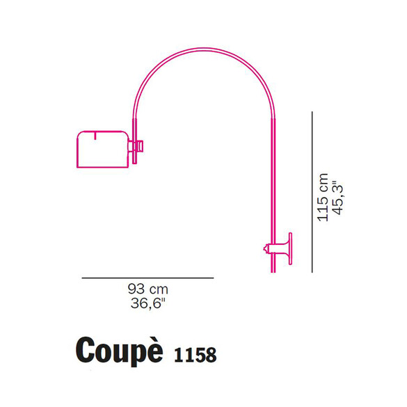 Oluce Coupe 1158 Bogen-Wandleuchte