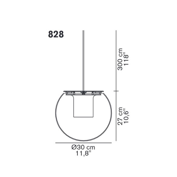 Oluce THE GLOBE 828 Pendelleuchte  30 cm