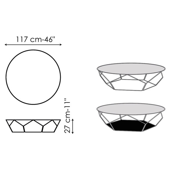 Bonaldo ARBOR Couchtisch  117 cm, Keramikplatte