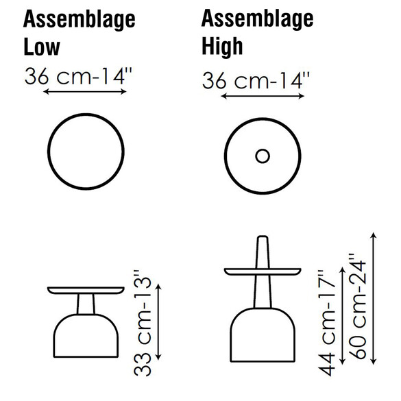 Bonaldo ASSEMBLAGE Couchtisch mit Korkfu