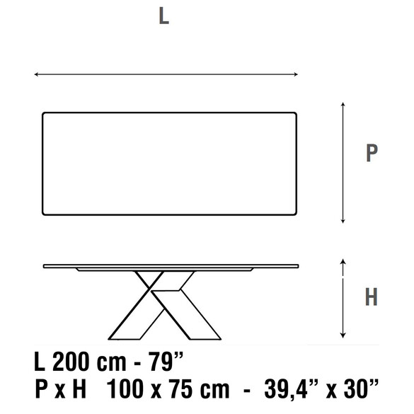 Bonaldo AX 200 Ess- und Arbeitstisch 200 cm