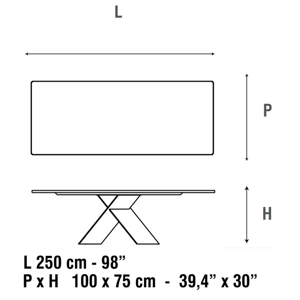 Bonaldo AX 250 Ess- und Arbeitstisch 250 cm