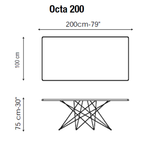 Bonaldo OCTA Ess- und Arbeitstisch 220 cm