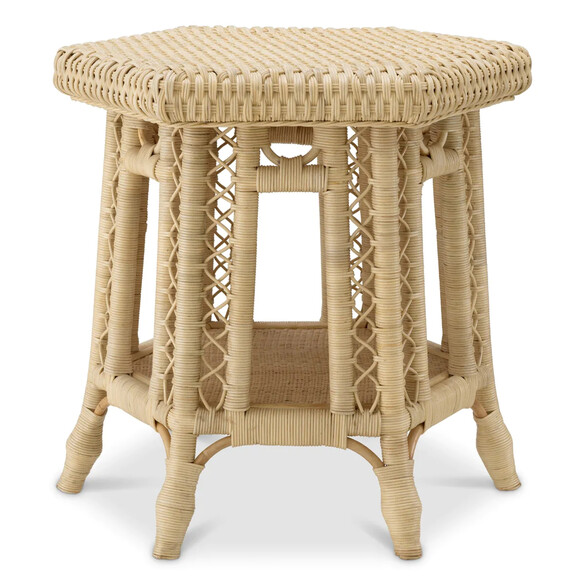 EICHHOLTZ Saba Hexagon Beistelltisch, Rattan